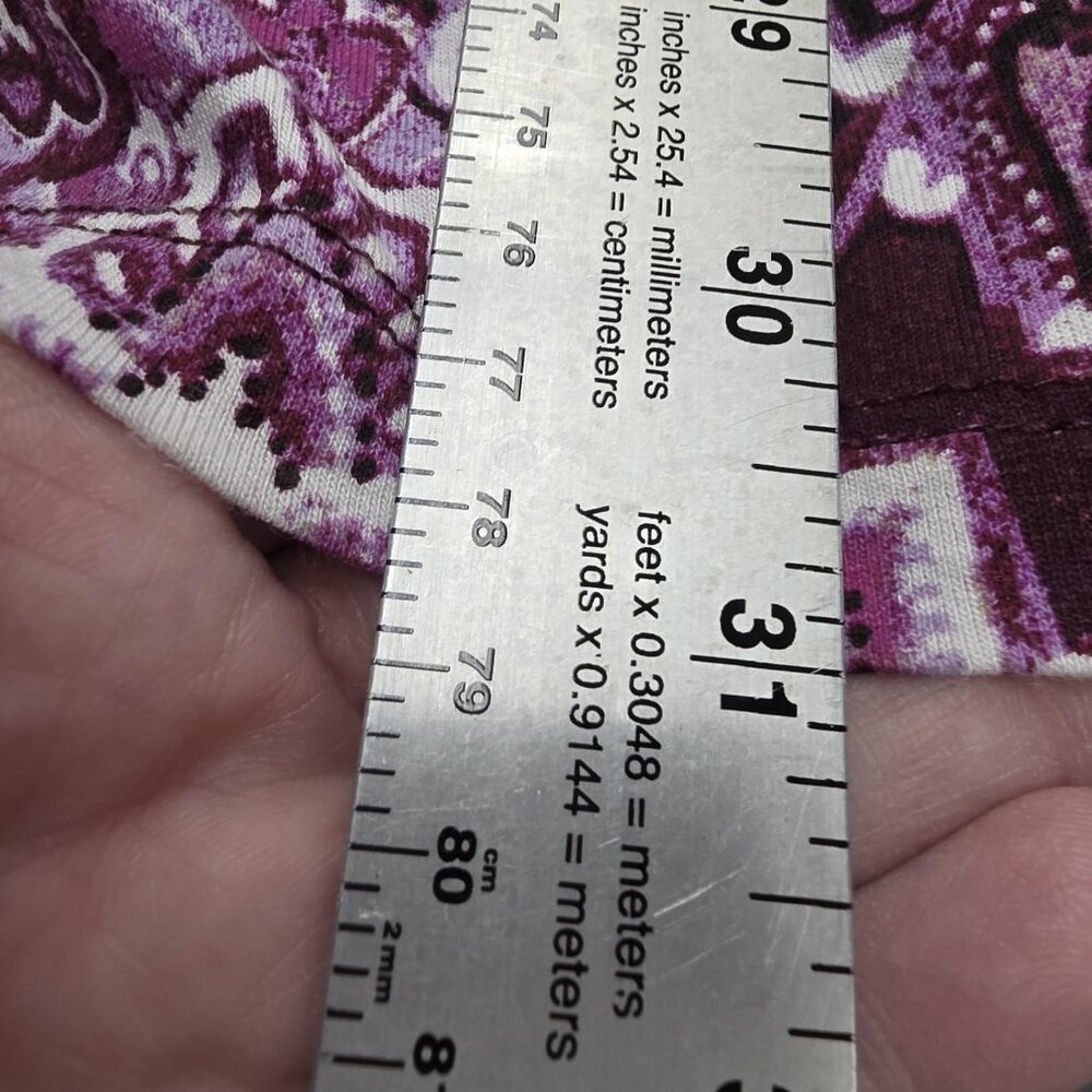 Catherines Shirt Womens 3X Purple Medallion Print Rayon Knit Keyhole Top Boho - Picture 10 of 10